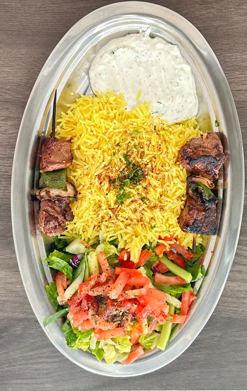 lamb kabob lunch